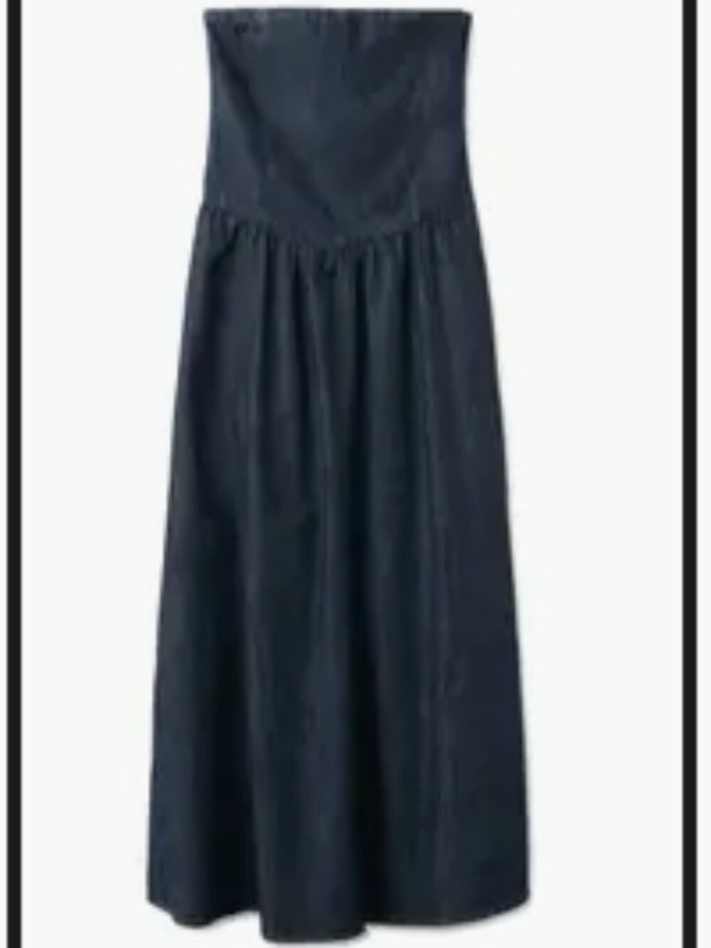 Mango Dark Denim Strapless Midi Dress Size Small / US 4